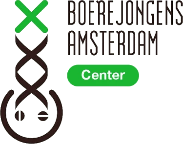 Boerejongens logo: the Amsterdam three-cross mark with the venue name
