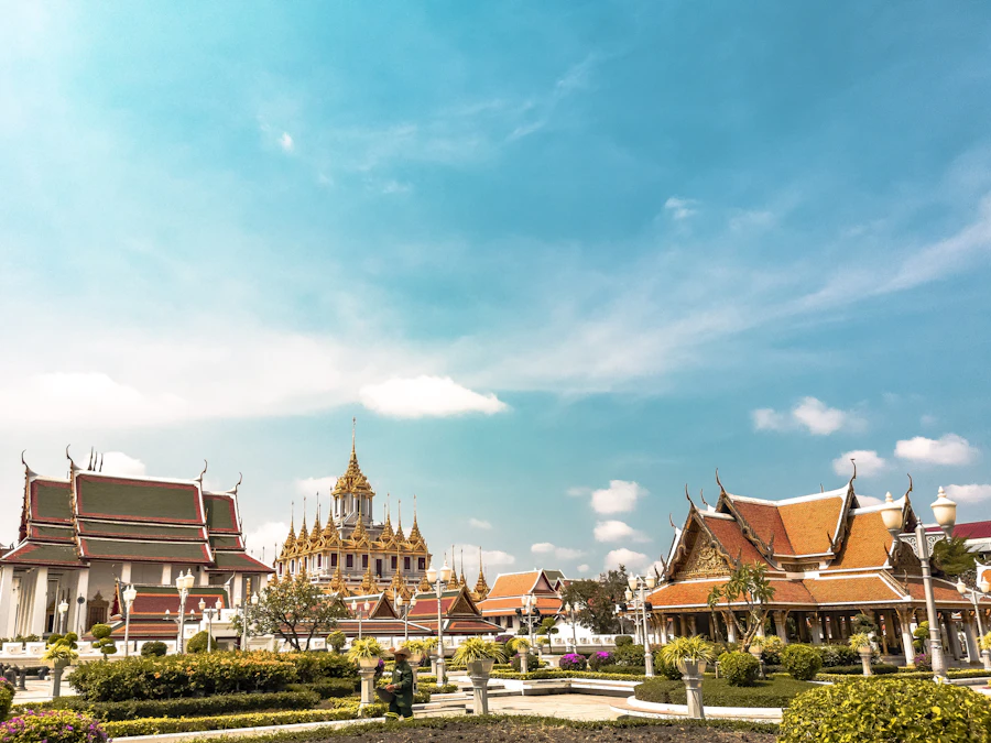 Ornate temple rooftops in Bangkok