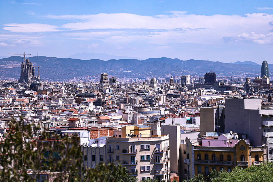 Barcelona skyline with the Sagrada Família